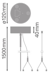 LEDVANCE Seilabhängung ws ST  120mm LN INV SUSPENSION KIT WT L1500mm