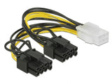 Delock PCI Express Stromkabel 6 Pin Buchse > 2 x 8 Pin Stecker 15 cm