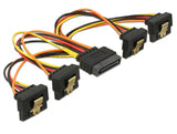 Delock Kabel SATA 15 Pin Strom Stecker mit Einrastfunktion > SATA 15 Pin Strom Buchse 4 x unten 15 cm