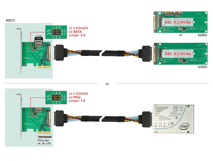 Delock PCI Express x4 Karte > 1 x intern U.2 NVMe SFF-8639 Stecker