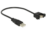 Delock Kabel USB 2.0 Typ-A Stecker > USB 2.0 Typ-A Buchse zum Einbau 0,25 m