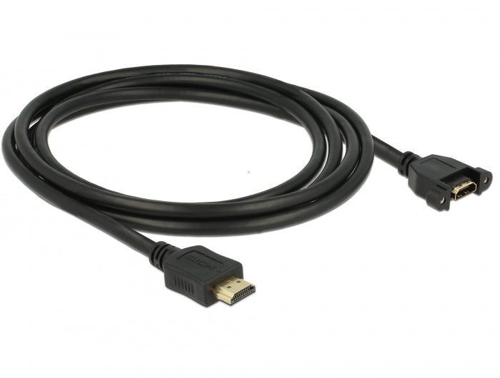 Delock Kabel HDMI-A Stecker > HDMI-A Buchse zum Einbau 4K 30 Hz 2 m