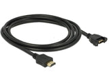 Delock Kabel HDMI-A Stecker > HDMI-A Buchse zum Einbau 4K 30 Hz 2 m