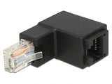 Delock Adapter RJ45 Stecker oben gewinkelt zu RJ45 Buchse Cat.6 UTP