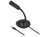 Delock Kondensator Mikrofon Omnidirektional für Smartphone / Tablet mit Schwanenhals 3,5 mm 4 Pin Klinkenstecker + 3,5 mm Klinkenbuchse