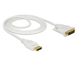 Delock Kabel DisplayPort 1.2 Stecker > DVI 24+1 Stecker Passiv 4K 30 Hz 2 m weiß