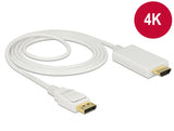 Delock Kabel DisplayPort 1.2 Stecker > High Speed HDMI-A Stecker Passiv 4K 30 Hz 2 m weiß