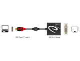 Delock Adapter USB Type-C™ Stecker > DVI Buchse (DP Alt Mode) 4K 30 Hz