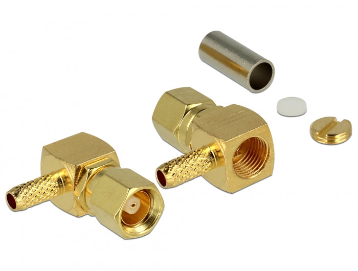 Delock SMC Stecker 90° gewinkelt zum Crimpen RG-174 / RG-316