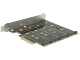 Delock PCI Express x4 Karte > 4 x intern M.2 Key B mit RAID