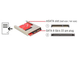 Delock 2.5″ Konverter SATA 22 Pin > 1 x mSATA - 9,5 mm