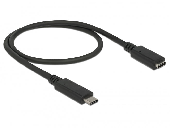Delock USB 10 Gbps Verlängerungskabel USB Type-C™ Stecker zu Buchse 0,5 m 4K PD 60 W