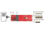 Delock Konverter M.2 Key M Stecker > M.2 Key E Slot für USB und PCIe Module