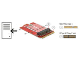Delock Adapter Mini PCIe > M.2 Key E Slot