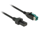 Delock PoweredUSB Kabel Stecker 12 V > 2 x 4 Pin Stecker 1 m für POS Drucker und Terminals