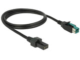 Delock PoweredUSB Kabel Stecker 12 V > 2 x 4 Pin Stecker 1 m für POS Drucker und Terminals