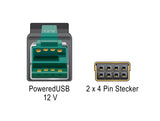 Delock PoweredUSB Kabel Stecker 12 V > 2 x 4 Pin Stecker 1 m für POS Drucker und Terminals