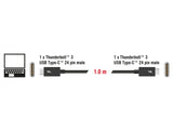 Delock Thunderbolt™ 3 (20 Gb/s) USB-C™ Kabel Stecker > Stecker passiv 1,0 m 5 A schwarz