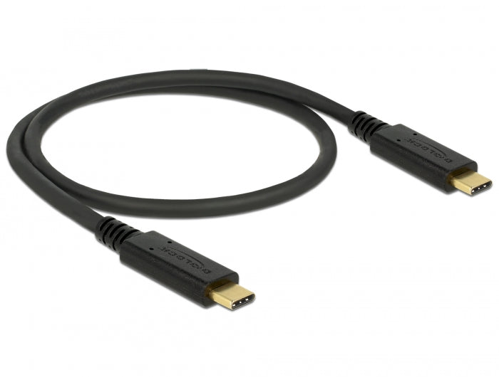 Delock USB 10 Gbps Kabel USB Type-C™ zu USB Type-C™ 0,5 m PD 3 A E-Marker