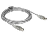Delock Kabel USB 2.0 Typ-A Stecker > USB 2.0 Typ-B Stecker 3 m transparent