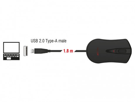 Delock Optische 4-Tasten USB Gaming Maus - Ansicht 3