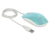 Delock Optische 3-Tasten LED Maus USB Typ-A türkis
