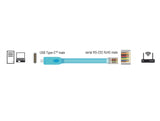 Delock Adapter USB 2.0 Type-C™ Stecker > 1 x Seriell RS-232 RJ45 Stecker 3,0 m blau
