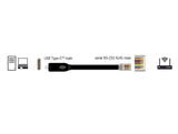 Delock Adapter USB 2.0 Type-C™ Stecker > 1 x Seriell RS-232 RJ45 Stecker 2,0 m schwarz