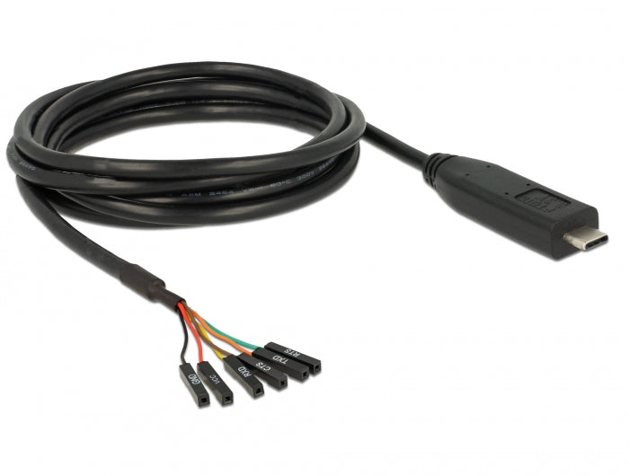Delock Konverter USB Type-C™ 2.0 Stecker zu TTL (3,3 V) 6 Pin Pfostenbuchse einzeln 2,0 m