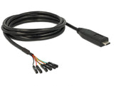 Delock Konverter USB Type-C™ 2.0 Stecker zu TTL (3,3 V) 6 Pin Pfostenbuchse einzeln 2,0 m