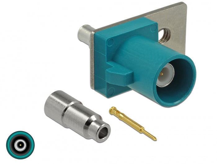 Delock FAKRA Z Stecker Federpin zum Löten 1 vorgestanztes Loch
