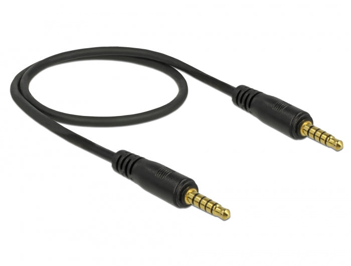 Delock Klinkenkabel 3,5 mm 5 Pin Stecker zu Stecker 0,5 m schwarz
