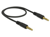 Delock Klinkenkabel 3,5 mm 5 Pin Stecker zu Stecker 0,5 m schwarz