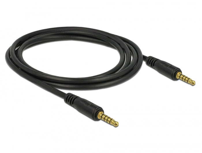 Delock Klinkenkabel 3,5 mm 5 Pin Stecker zu Stecker 2 m schwarz