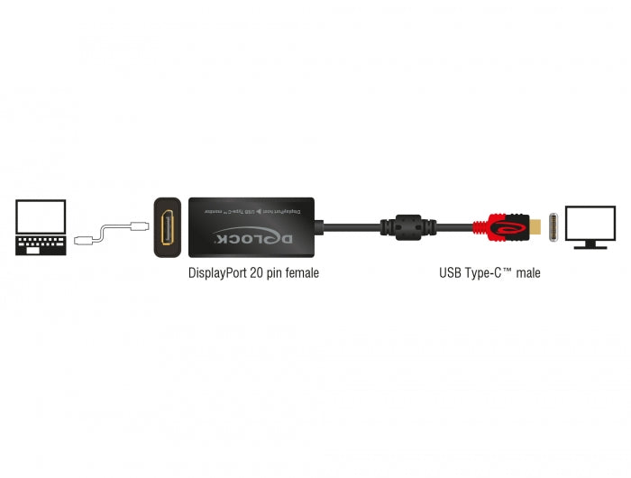 Delock DisplayPort Adapter für einen USB Type-C™ Monitor 4K 60 Hz