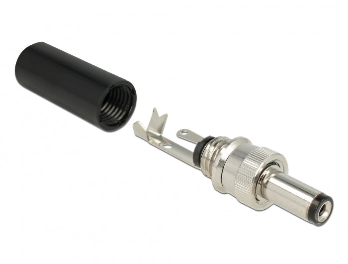 Delock Steckverbinder DC 5,5 x 2,5 mm mit Länge 12,0 mm Hohlstecker Lötversion