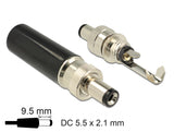 Delock Steckverbinder DC 5,5 x 2,1 mm mit Länge 9,5 mm Hohlstecker Lötversion