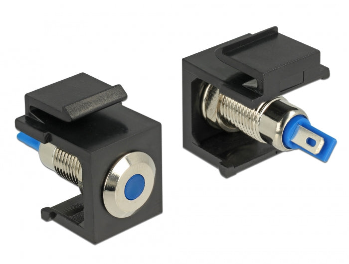 Delock Keystone LED blau 6 V flach, schwarz