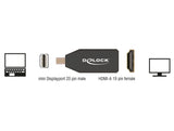 Delock Adapter mini DisplayPort 1.2 Stecker > HDMI Buchse 4K Passiv schwarz
