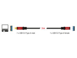 Delock USB 5 Gbps Verlängerungskabel Typ-A Stecker zu USB 5 Gbps Typ-A Buchse 3 m Premium