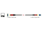 Delock USB 5 Gbps Kabel Typ-A Stecker zu USB 5 Gbps Typ-B Stecker 3 m Premium