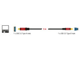 Delock USB 5 Gbps Kabel Typ-A Stecker zu USB 5 Gbps Typ-B Stecker 5 m Premium