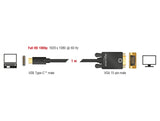 Delock Kabel USB Type-C™ Stecker > VGA Stecker (DP Alt Mode) 1 m schwarz