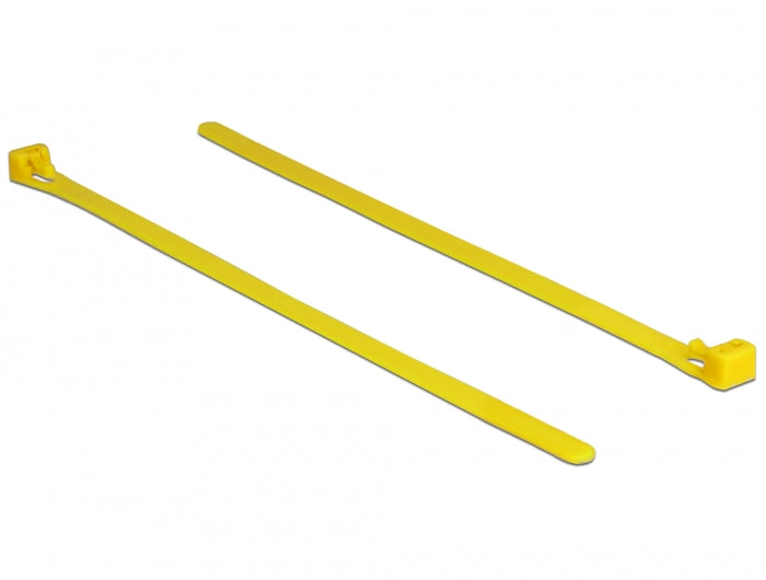 Delock Kabelbinder wiederverwendbar hitzebeständig L 200 x B 7,5 mm 100 Stück gelb