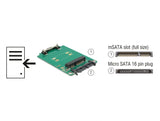 Delock 1.8″ Konverter Micro SATA 16 Pin > mSATA full size