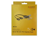 Delock PCI Express x1 Karte zu 2 x Seriell RS-232 High Speed 921K ESD Überspannungsschutz