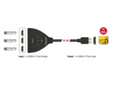 Delock HDMI UHD Switch 3 x HDMI in > 1 x HDMI out 4K 60 Hz mit integriertem Kabel 50 cm
