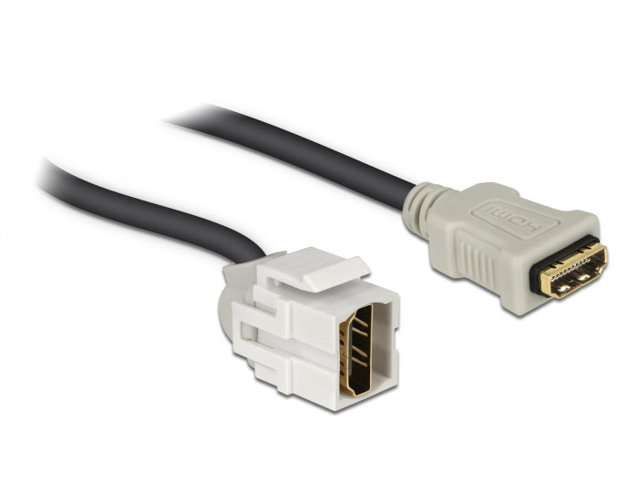 Delock Keystone Modul HDMI Buchse 250° > HDMI Buchse mit Kabel weiß
