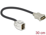 Delock Keystone Modul HDMI Buchse 250° > HDMI Buchse mit Kabel weiß