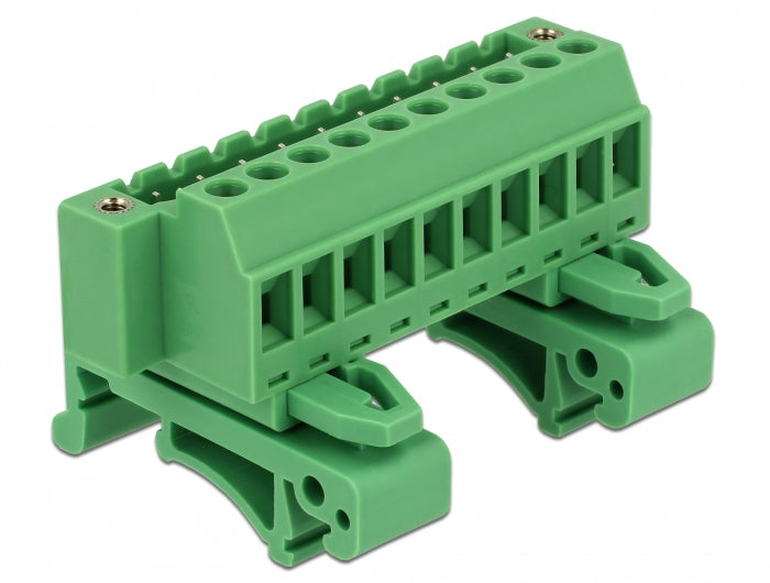Delock Terminalblock Set für Hutschienen 10 Pin mit Schraubverriegelung